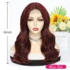 imageOmbre Orange Medium Length Wigs for Women 18 Inch Middle Part Synthetic Hair Wavy Wig  Natural Hairline Wig for Daily PartyHalloween UseOmbre Orange18 InchWine Red