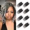 imageNice One PreTwisted Passion Twist Hair 8 Packs 112 Strands Pre Looped Passion Twist Braiding Hair for Women Short Passion Twists Crochet Hair Extensions 20 Inch Pack of 8 1BTGREY