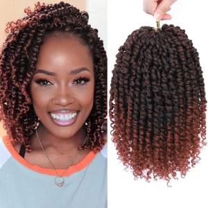 imageNice One PreTwisted Passion Twist Hair 8 Packs 112 Strands Pre Looped Passion Twist Braiding Hair for Women Short Passion Twists Crochet Hair Extensions 20 Inch Pack of 8 1BT350