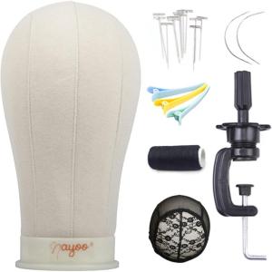 imageWig Head Stand Wig Making Head Wig Head Canvas Block Head With Stand for Making Wigs Mannequin Head for Wigs23