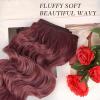 imageNAYOO Clip in Hair Extensions for Women 20 Inch Long Wavy curly Wine Red Hair Extension Full Head Synthetic Hair Extension Hairpieces 6PCS Wine Red