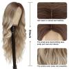 imageNAYOO Long Blonde Wavy Wig for Women  26 Inch Middle Part Curly Synthetic Heat Resistant Fiber Wig for Daily Party Use Ombre Blonde