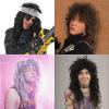 imageNAYOO Mens 80s Mullet Wig  Curly Long Blonde ampamp Reddish Brown Glam RockRocker Hair WigBlonde and Reddish Brown
