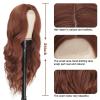 imageNAYOO Long Auburn Wavy Wig for Women 26 Inch Middle Part Curly Wavy Wig Natural Looking Synthetic Heat Resistant Fiber for Daily Party Use26Inch Auburn