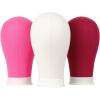 imageNAYOO Canvas Block Head Wig Head Stand for Making Wigs Display Styling Mannequin Head With Mount Hole 23inch  Rose red