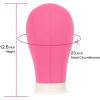 imageNAYOO Canvas Block Head Wig Head Stand for Making Wigs Display Styling Mannequin Head With Mount Hole 23inch  Rose red