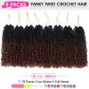 imageNAYOO 14 Inch Yanky Twist Crochet Hair  8 Packs 30 StandsPack Mini Passion Twist with Curly Ends Synthetic PreLooped Crochet Braids Braiding Hair 14 Inch T30T350