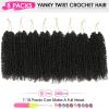 imageNAYOO 14 Inch Yanky Twist Crochet Hair  8 Packs 30 StandsPack Mini Passion Twist with Curly Ends Synthetic PreLooped Crochet Braids Braiding Hair 14 Inch T304