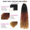 imageNAYOO 14 Inch Yanky Twist Crochet Hair  8 Packs 30 StandsPack Mini Passion Twist with Curly Ends Synthetic PreLooped Crochet Braids Braiding Hair 14 Inch T30OT3027