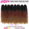 imageNAYOO 14 Inch Yanky Twist Crochet Hair  8 Packs 30 StandsPack Mini Passion Twist with Curly Ends Synthetic PreLooped Crochet Braids Braiding Hair 14 Inch T30OT3027