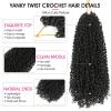 imageNAYOO 14 Inch Yanky Twist Crochet Hair  8 Packs 30 StandsPack Mini Passion Twist with Curly Ends Synthetic PreLooped Crochet Braids Braiding Hair 14 Inch T304
