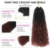 imageNAYOO 14 Inch Yanky Twist Crochet Hair  8 Packs 30 StandsPack Mini Passion Twist with Curly Ends Synthetic PreLooped Crochet Braids Braiding Hair 14 Inch T30T350