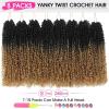 imageNAYOO 14 Inch Yanky Twist Crochet Hair  8 Packs 30 StandsPack Mini Passion Twist with Curly Ends Synthetic PreLooped Crochet Braids Braiding Hair 14 Inch T30T27
