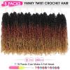 imageNAYOO 14 Inch Yanky Twist Crochet Hair  8 Packs 30 StandsPack Mini Passion Twist with Curly Ends Synthetic PreLooped Crochet Braids Braiding Hair 14 Inch T30OT3027