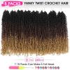 imageNAYOO 14 Inch Yanky Twist Crochet Hair  8 Packs 30 StandsPack Mini Passion Twist with Curly Ends Synthetic PreLooped Crochet Braids Braiding Hair 14 Inch T301B3027