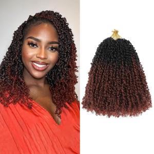 imageNAYOO 14 Inch Yanky Twist Crochet Hair  8 Packs 30 StandsPack Mini Passion Twist with Curly Ends Synthetic PreLooped Crochet Braids Braiding Hair 14 Inch T30T350