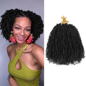 imageNAYOO 14 Inch Yanky Twist Crochet Hair  8 Packs 30 StandsPack Mini Passion Twist with Curly Ends Synthetic PreLooped Crochet Braids Braiding Hair 14 Inch T301B
