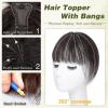 imageNAYOO Bangs Hair Clip 100 Real Human Hair Toppers 3603D Cover Clip in Bangs Hair pieces Wispy Bangs for Women French Bangs for Daily WearMedium BrownBrown Black