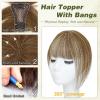 imageNAYOO Bangs Hair Clip 100 Real Human Hair Toppers 3603D Cover Clip in Bangs Hair pieces Wispy Bangs for Women French Bangs for Daily WearMedium BrownBrown