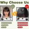 imageNAYOO Bangs Hair Clip 100 Real Human Hair Toppers 3603D Cover Clip in Bangs Hair pieces Wispy Bangs for Women French Bangs for Daily WearMedium BrownBrown
