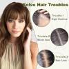 imageNAYOO Bangs Hair Clip 100 Real Human Hair Toppers 3603D Cover Clip in Bangs Hair pieces Wispy Bangs for Women French Bangs for Daily WearMedium BrownBrown