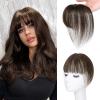 imageNAYOO Bangs Hair Clip 100 Real Human Hair Toppers 3603D Cover Clip in Bangs Hair pieces Wispy Bangs for Women French Bangs for Daily WearMedium BrownDark Brown