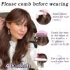 imageNAYOO Bangs Hair Clip 100 Real Human Hair Toppers 3603D Cover Clip in Bangs Hair pieces Wispy Bangs for Women French Bangs for Daily WearMedium BrownDark Brown