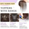 imageNAYOO Bangs Hair Clip 100 Real Human Hair Toppers 3603D Cover Clip in Bangs Hair pieces Wispy Bangs for Women French Bangs for Daily WearMedium BrownDark Brown
