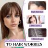 imageNAYOO Bangs Hair Clip 100 Real Human Hair Toppers 3603D Cover Clip in Bangs Hair pieces Wispy Bangs for Women French Bangs for Daily WearMedium BrownDark Brown