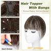 imageNAYOO Bangs Hair Clip 100 Real Human Hair Toppers 3603D Cover Clip in Bangs Hair pieces Wispy Bangs for Women French Bangs for Daily WearMedium BrownDark Brown