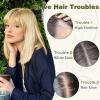 imageNAYOO Bangs Hair Clip 100 Real Human Hair Toppers 3603D Cover Clip in Bangs Hair pieces Wispy Bangs for Women French Bangs for Daily WearMedium BrownLight Blonde