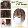 imageNAYOO Bangs Hair Clip 100 Real Human Hair Toppers 3603D Cover Clip in Bangs Hair pieces Wispy Bangs for Women French Bangs for Daily WearMedium BrownMedium Brown