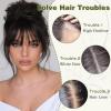 imageNAYOO Bangs Hair Clip 100 Real Human Hair Toppers 3603D Cover Clip in Bangs Hair pieces Wispy Bangs for Women French Bangs for Daily WearMedium BrownNatural Black