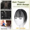 imageNAYOO Bangs Hair Clip 100 Real Human Hair Toppers 3603D Cover Clip in Bangs Hair pieces Wispy Bangs for Women French Bangs for Daily WearMedium BrownNatural Black