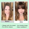 imageNAYOO Bangs Hair Clip Ash Blonde Fake Bangs 100 Real Human Hair Extensions Wispy Bangs for Women Fringe with Temples Hairpieces Curved Bangs for Daily WearMedium Brown