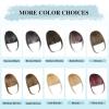 imageNAYOO Bangs Hair Clip Ash Blonde Fake Bangs 100 Real Human Hair Extensions Wispy Bangs for Women Fringe with Temples Hairpieces Curved Bangs for Daily WearBrown