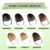 imageNAYOO Bangs Hair Clip Ash Blonde Fake Bangs 100 Real Human Hair Extensions Wispy Bangs for Women Fringe with Temples Hairpieces Curved Bangs for Daily WearMedium Brown