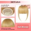 imageNAYOO Bangs Hair Clip Ash Blonde Fake Bangs 100 Real Human Hair Extensions Wispy Bangs for Women Fringe with Temples Hairpieces Curved Bangs for Daily Wearash blonde