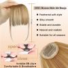 imageNAYOO Bangs Hair Clip Ash Blonde Fake Bangs 100 Real Human Hair Extensions Wispy Bangs for Women Fringe with Temples Hairpieces Curved Bangs for Daily WearBlonde