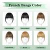 imageNAYOO Bangs Hair Clip Ash Blonde Fake Bangs 100 Real Human Hair Extensions Wispy Bangs for Women Fringe with Temples Hairpieces Curved Bangs for Daily WearMedium Brown