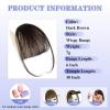 imageNAYOO Bangs Hair Clip Ash Blonde Fake Bangs 100 Real Human Hair Extensions Wispy Bangs for Women Fringe with Temples Hairpieces Curved Bangs for Daily WearDark Brown