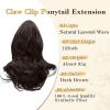 imageNAYOO Claw Clip Ponytail Extension Black 12quot Short Wavy Ponytail Clip in Hair Extensions for Women Curly Natural Layered Pony Tails for Short Thin Hair Synthetic HairpieceBlackDark Brown