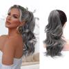 imageNAYOO Claw Clip Ponytail Extension Black 12quot Short Wavy Ponytail Clip in Hair Extensions for Women Curly Natural Layered Pony Tails for Short Thin Hair Synthetic HairpieceBlackSalt and Pepper