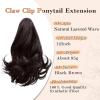 imageNAYOO Claw Clip Ponytail Extension Black 12quot Short Wavy Ponytail Clip in Hair Extensions for Women Curly Natural Layered Pony Tails for Short Thin Hair Synthetic HairpieceBlackBlack Brown