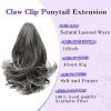 imageNAYOO Claw Clip Ponytail Extension Black 12quot Short Wavy Ponytail Clip in Hair Extensions for Women Curly Natural Layered Pony Tails for Short Thin Hair Synthetic HairpieceBlackSalt and Pepper