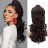 imageNAYOO Claw Clip Ponytail Extension Black 12quot Short Wavy Ponytail Clip in Hair Extensions for Women Curly Natural Layered Pony Tails for Short Thin Hair Synthetic HairpieceBlackDark Brown