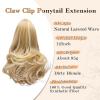 imageNAYOO Claw Clip Ponytail Extension Black 12quot Short Wavy Ponytail Clip in Hair Extensions for Women Curly Natural Layered Pony Tails for Short Thin Hair Synthetic HairpieceBlackDirty Blonde