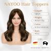 imageNAYOO Wavy Synthetic Clip In Hair Topper for Thinning Hair  20inch Natural Black Adds VolumeAsh Brown Mix Blonde