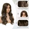 imageNAYOO Wavy Synthetic Clip In Hair Topper for Thinning Hair  20inch Natural Black Adds VolumeAsh Brown Mix Blonde