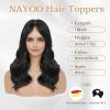 imageNAYOO Wavy Synthetic Clip In Hair Topper for Thinning Hair  20inch Natural Black Adds VolumeBlack